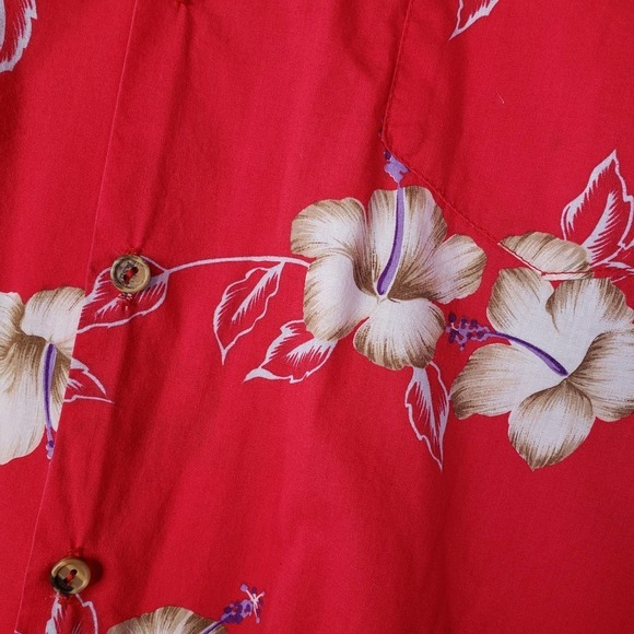 Vintage Budweiser Hawaiian Barefoot In Paradise Shirt L The Sting Red - Picture 3 of 7